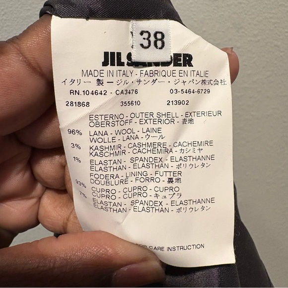 Jil Sander Gray Pencil Skirt Wool Cashmere Blend Pleated Front Size 38 - Picture 10 of 11